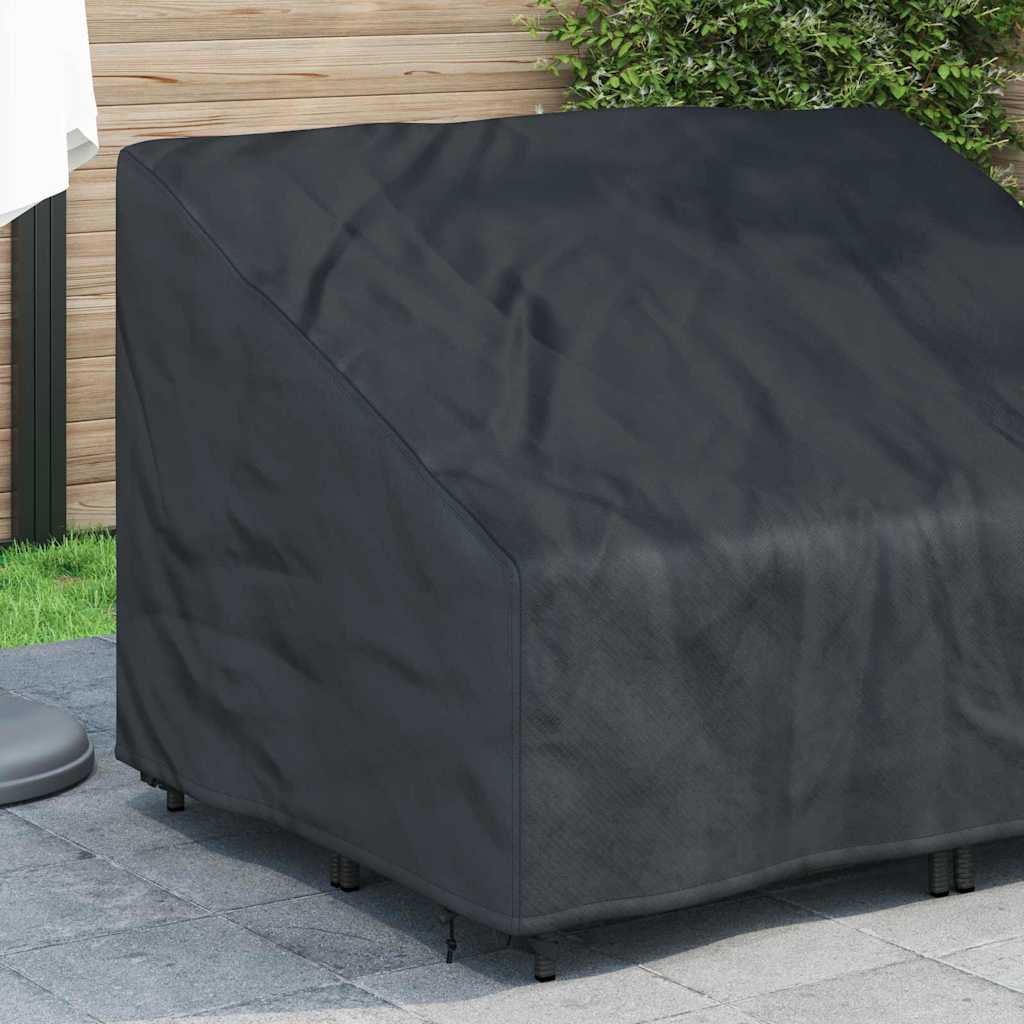 Garden Bench Cover Black 130 x 95 x 40 / 80 cm 420D fabric